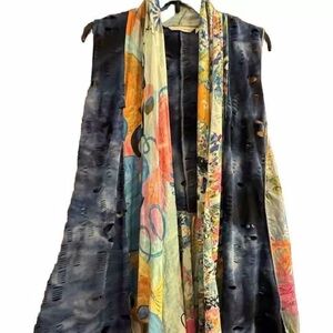Soft Surroundings Artsy Longline Cardigan  Topper Vest